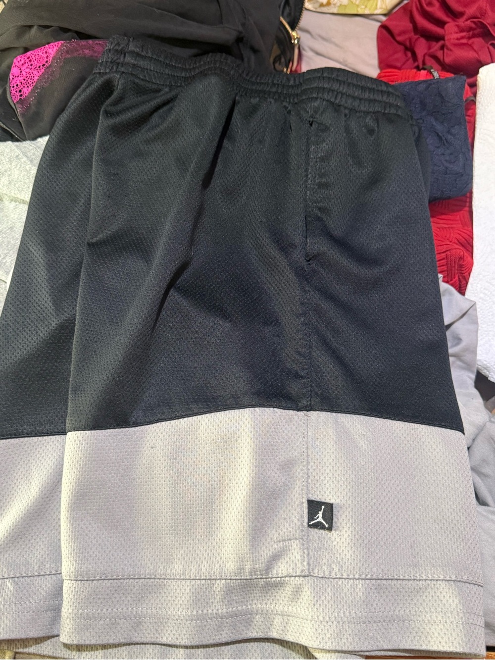 Jordan Black and Gray Mesh Athletic Shorts